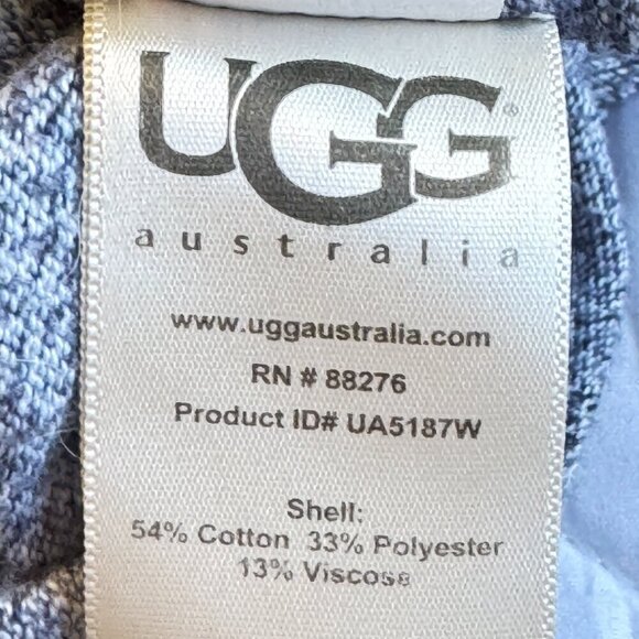 UGG Long Open Cardigan Shawl Collar Slouchy Pockets Navy Heather Lagenlook Small - Picture 7 of 8